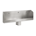 Pisoar tip jgheab din oțel inox de perete, cu robinet de spălare cu senzor termic, 1800 mm, 24 V DC