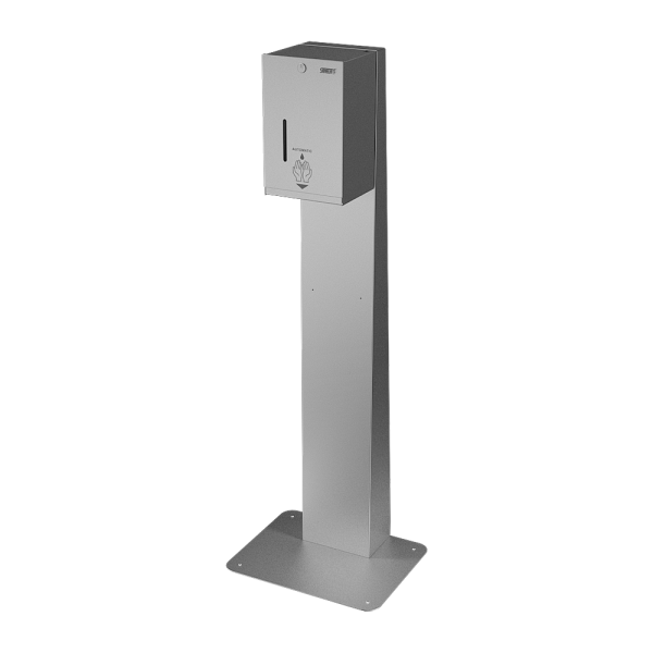 Distribuitor automat de dezinfectare din oțel inoxidabil pentru Dezinfectarea maninilor cu lichid sau gel și săpun lichid - picior de prindere pe pardoseala