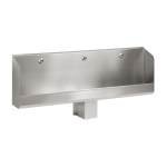 Pisoar tip jgheab din oțel inox de perete, cu 3 robineți de spălare cu senzor infraroșu, 1800 mm, 24 V DC