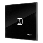 Duș electronic cu ecran tactil, culoare sticlă negru metalic REF 0337, iluminat simbol alb, 24 V DC