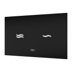 Clapetă acționare electronică cu ecran tactil, culoare sticlă neagră REF 9005, iluminat simbol alb, 24 V DC