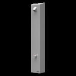 Panou de duș din oţel inox fără buton piezo pentru dușuri cu monezi și token cu index M - 2 căi de alimentare, cu mixer termostatic