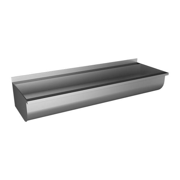 Lavoar tip jgheab din oțel inox fără mască, material AISI 316L, 1250 mm