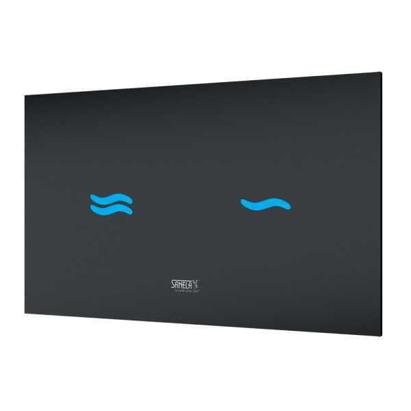 Clapetă acționare electronică cu ecran tactil, culoare sticlă neagră REF 9005, iluminat simbol alb, 24 V DC