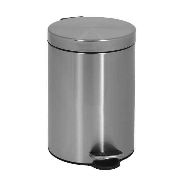 Coș de gunoi din oțel inox cu recipient de plastic, volum 20 L, periat