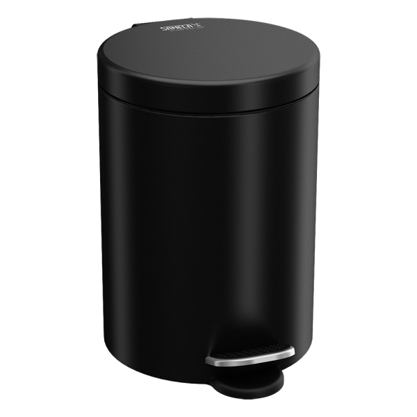 Coș de gunoi din oțel cu recipient de plastic, volum 10 L, negru mat