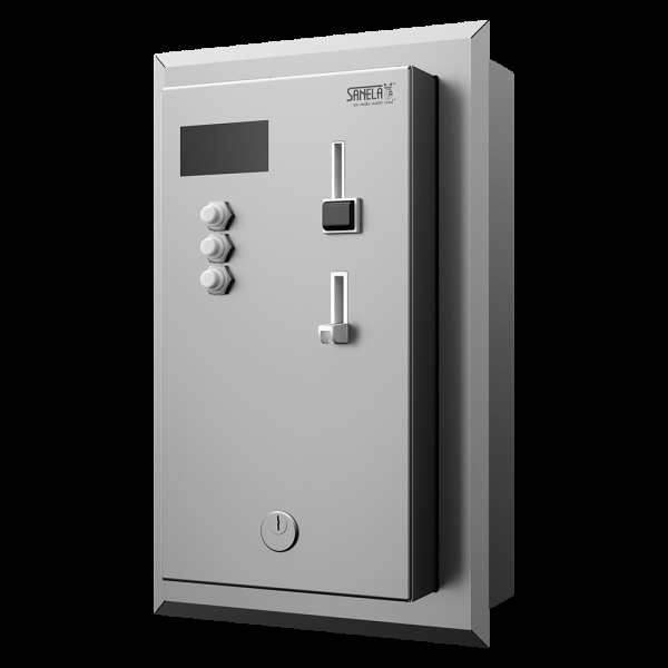 Unitate de duș încastrată cu monezi sau token pâna la 3 dușuri, 24 V DC, alegerea dușului de utilizator, control direct