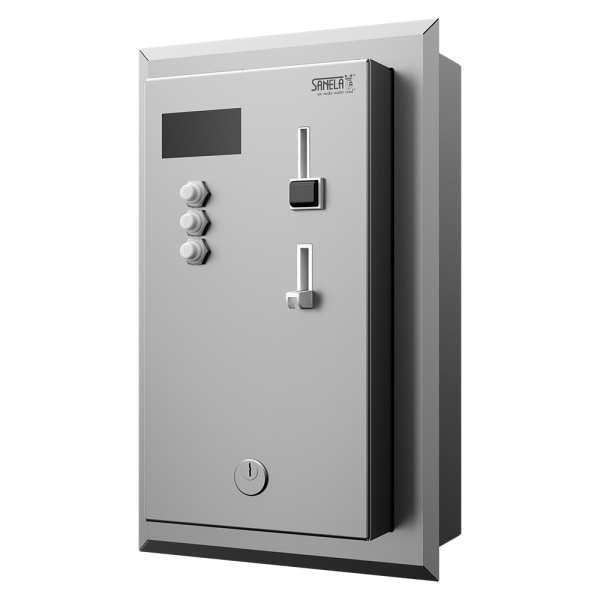 Unitate de duș încastrată cu monezi sau token de la 4 pâna la 12 dușuri, 24 V DC, alegerea dușului de unitate, control direct