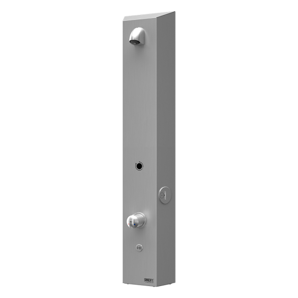 Panou de duș din oțel inox pentru token, pentru apă rece și caldă cu mixer, 24 V DC
