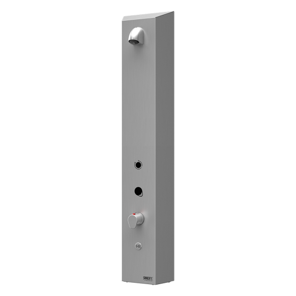 Panou de duș din oțel inox pentru token RFID, cu mixer termostatic pentru apă caldă și rece, 24 V DC